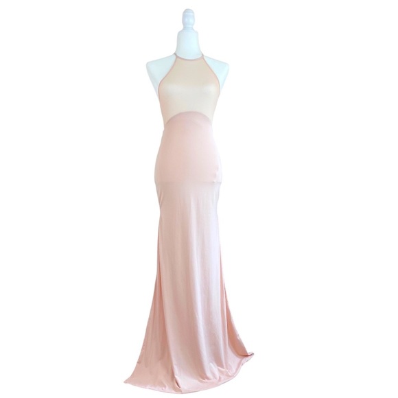β¨House of CBβ¨ Aurelia Blush Halter Maxi Dress Size S - Picture 8 of 17